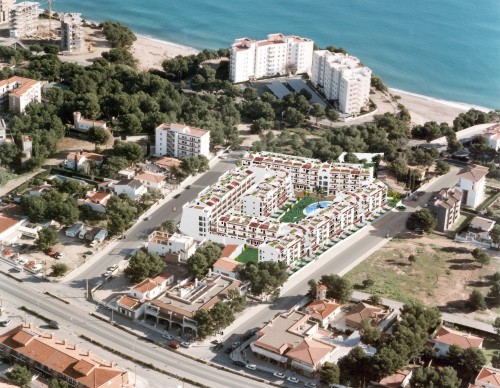 Areal view of the complex. Walking distance to th beach and the town facilities.