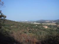 Sta. Cristina d'Aro - View from the plot to the east. The coastal town Playa d'Aro is in the horizon and the village Castello d'Aro is in the front.