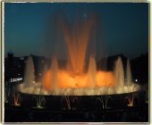 The magic fountain by the Montjuic Palace in Barcelona