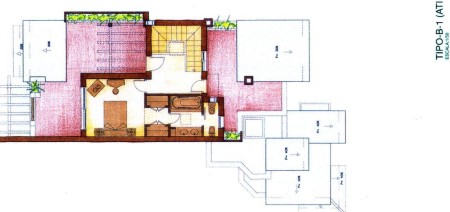 Alicate Playa - Type B1, upper level, 3 bedrooms,
2 bath, 235 m2