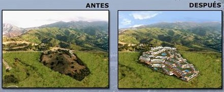 Lomas de Los Monteros; before and after completion